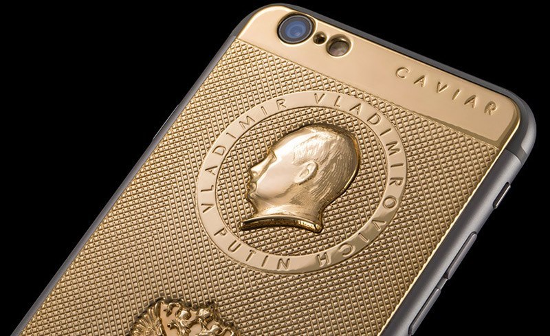 золотой iPhone 6 с портретом Путина