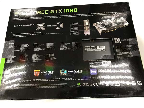 Видеокарта EVGA GeForce GTX 1080 8Gb